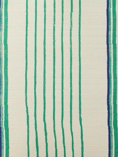 'Two Tone Stripe' Grasscloth' Wallpaper by Nathan Turner - Green Blue