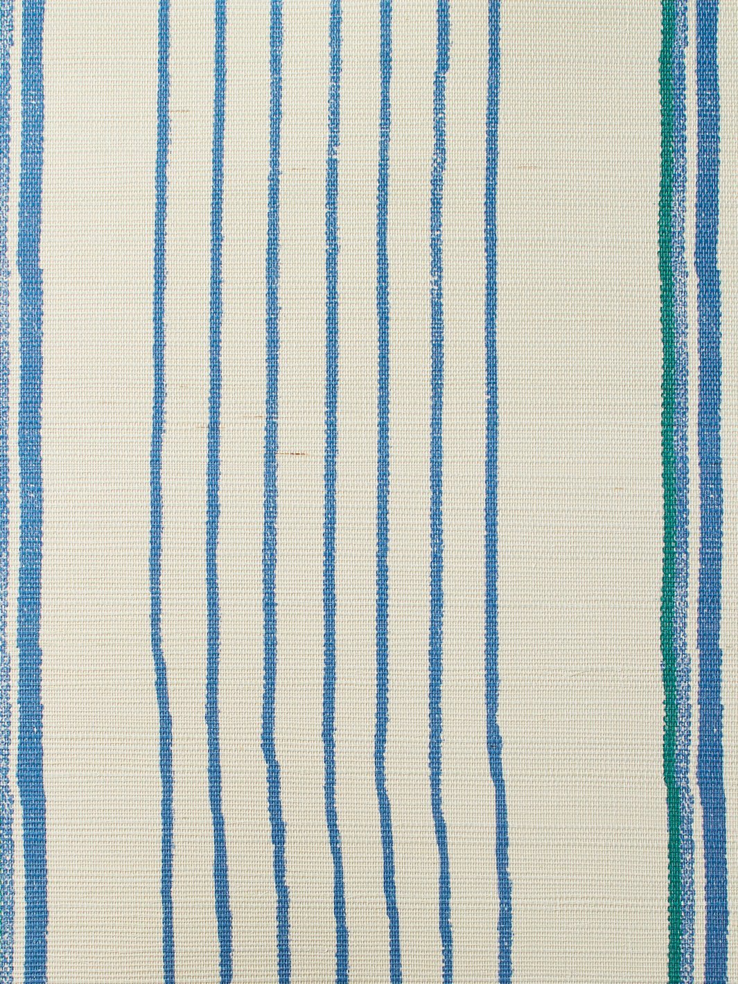 'Two Tone Stripe' Grasscloth' Wallpaper by Nathan Turner - Sea Green Blue