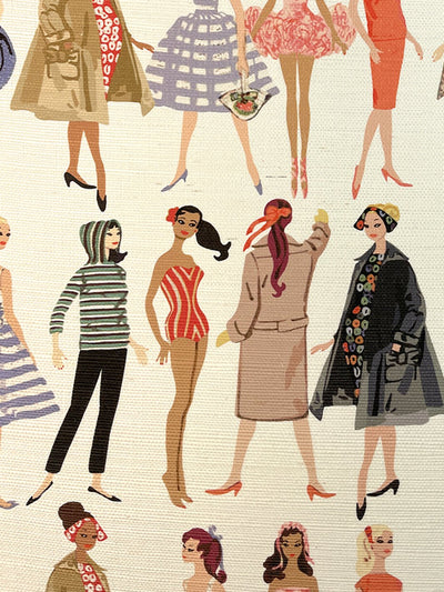 vintage illustration grasscloth wallpaper by barbie natural