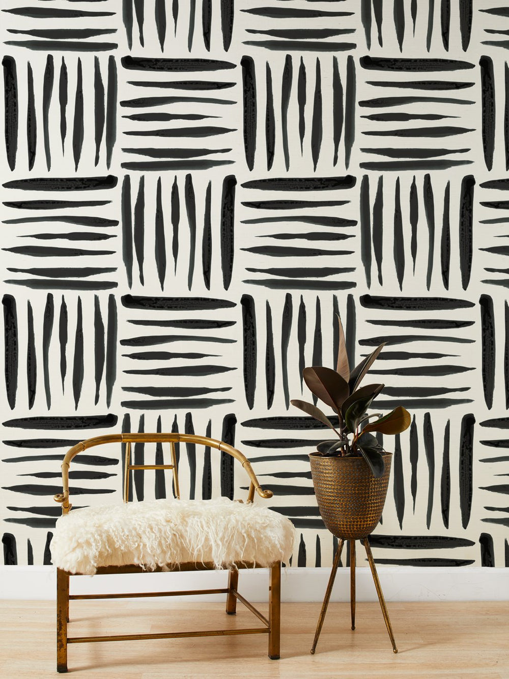 watercolor weave large black grasscloth