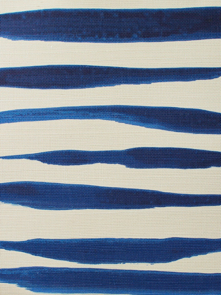 watercolor weave large blue grasscloth