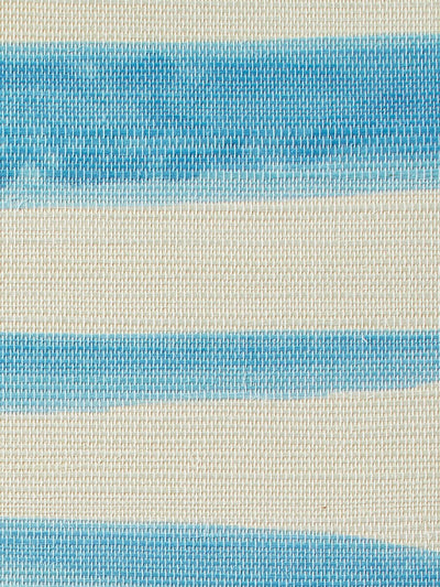'Watercolor Weave Large' Grasscloth' Wallpaper by Wallshoppe - Light Blue