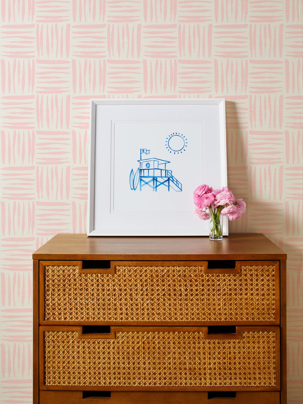 watercolor weave small ballet slipper grasscloth