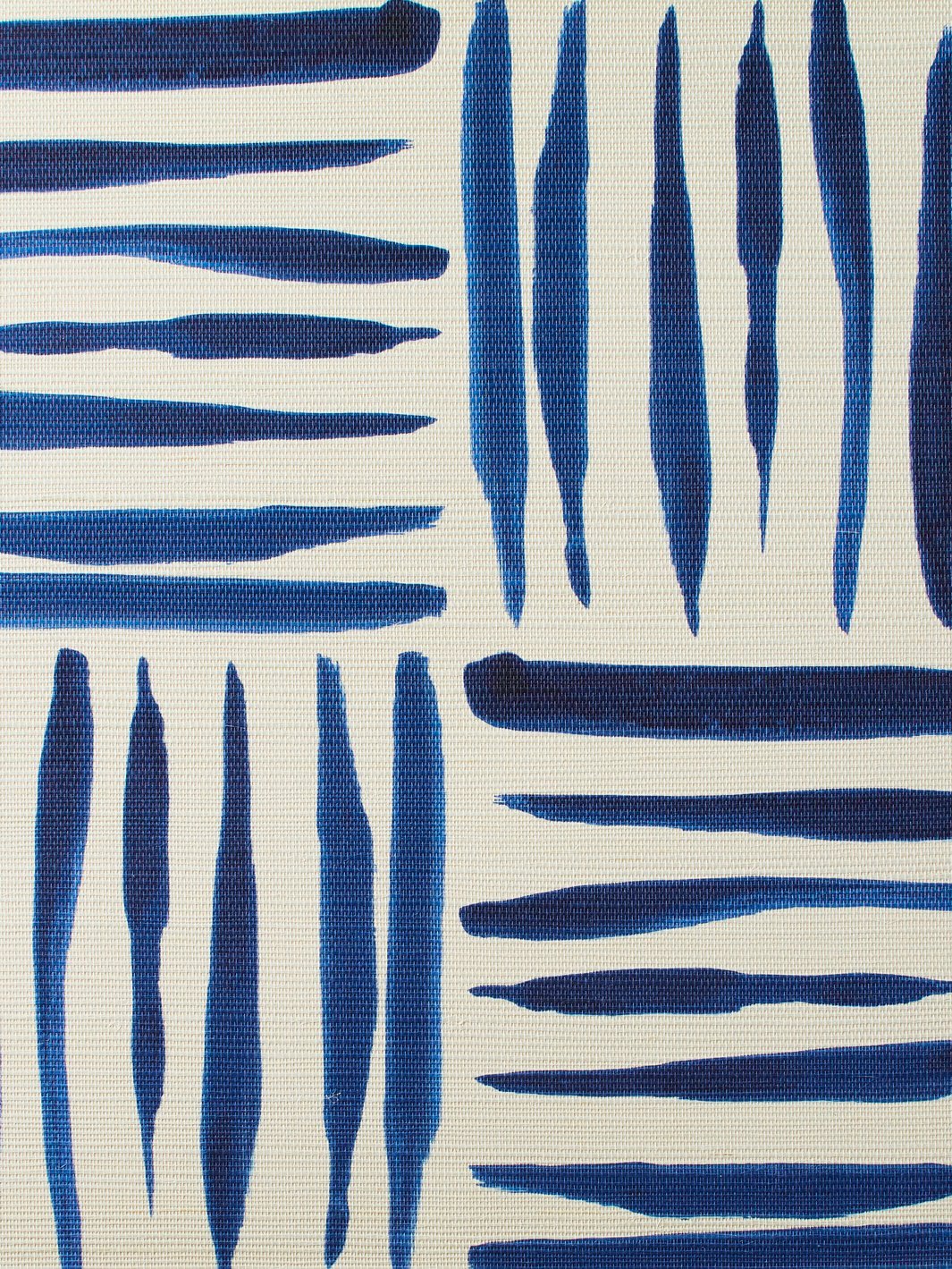 'Watercolor Weave Small' Grasscloth' Wallpaper by Wallshoppe - Blue