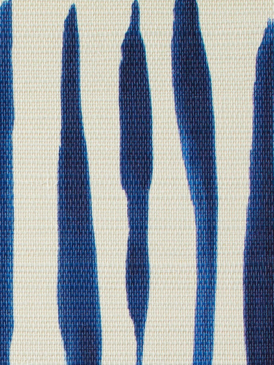 'Watercolor Weave Small' Grasscloth' Wallpaper by Wallshoppe - Blue