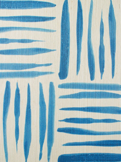 'Watercolor Weave Small' Grasscloth' Wallpaper by Wallshoppe - Lapis