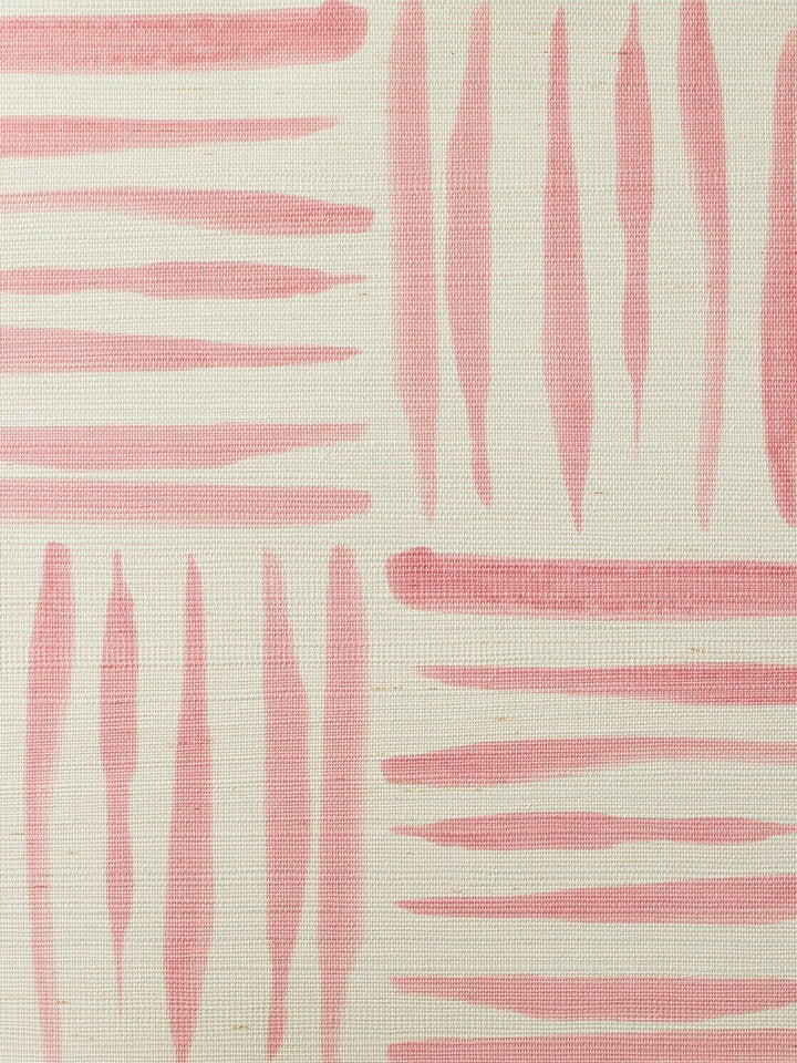 watercolor weave small pink grasscloth