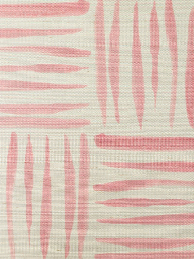 'Watercolor Weave Small' Grasscloth' Wallpaper by Wallshoppe - Pink