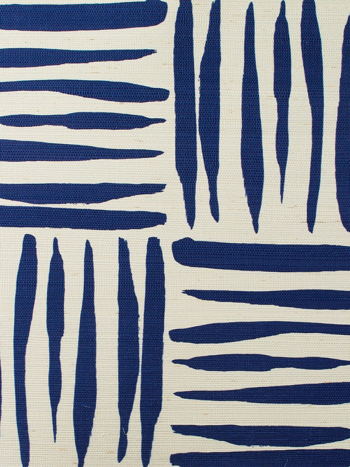 watercolor weave small solid navy grasscloth