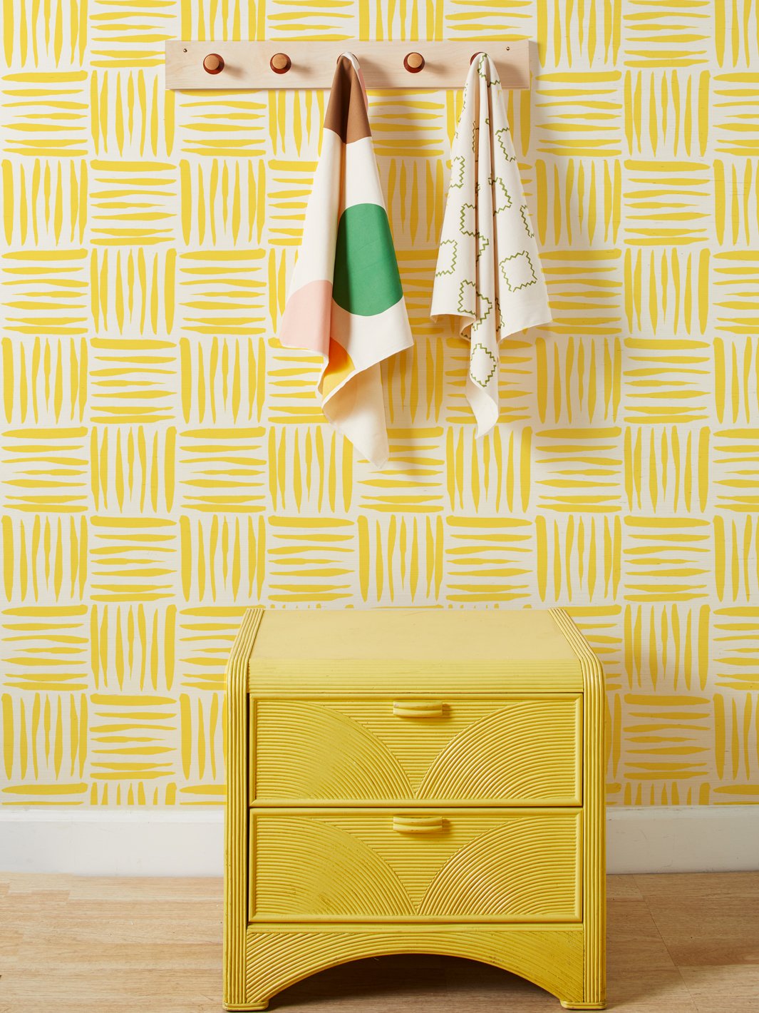 watercolor weave small yellow grasscloth
