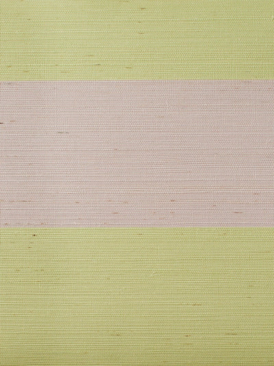 'Wide Stripe Two Color' Grasscloth' Wallpaper by Wallshoppe - Acid Pink