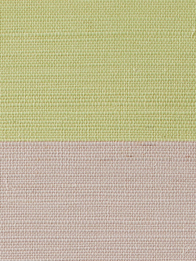 'Wide Stripe Two Color' Grasscloth' Wallpaper by Wallshoppe - Acid Pink