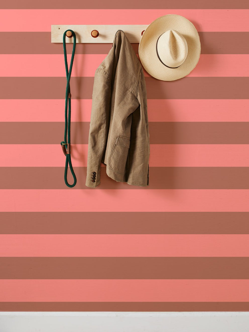 wide stripe two color adobe slip grasscloth