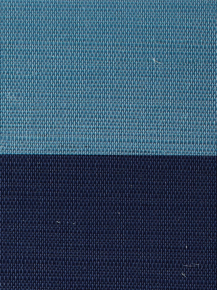wide stripe two color lapis navy grasscloth