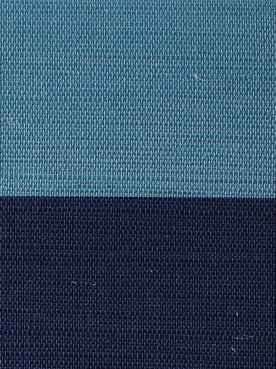 'Wide Stripe Two Color' Grasscloth' Wallpaper by Wallshoppe - Lapis Navy