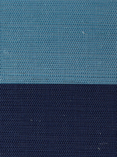 wide stripe two color lapis navy grasscloth