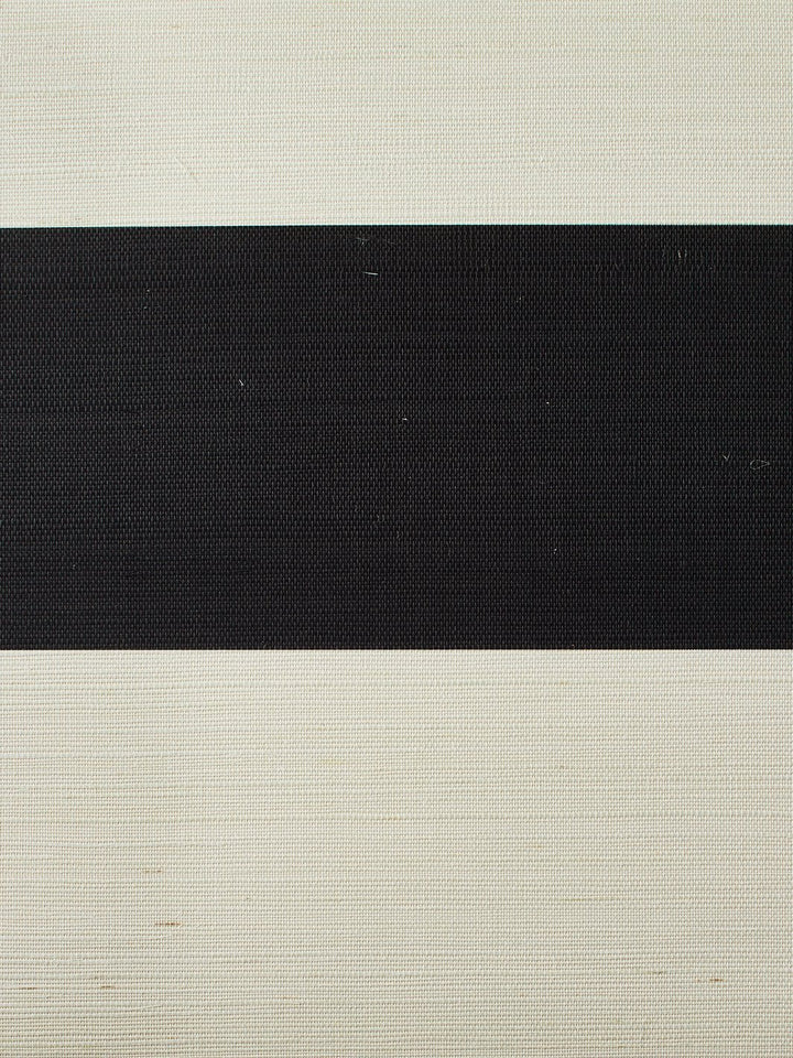 wide stripe black grasscloth