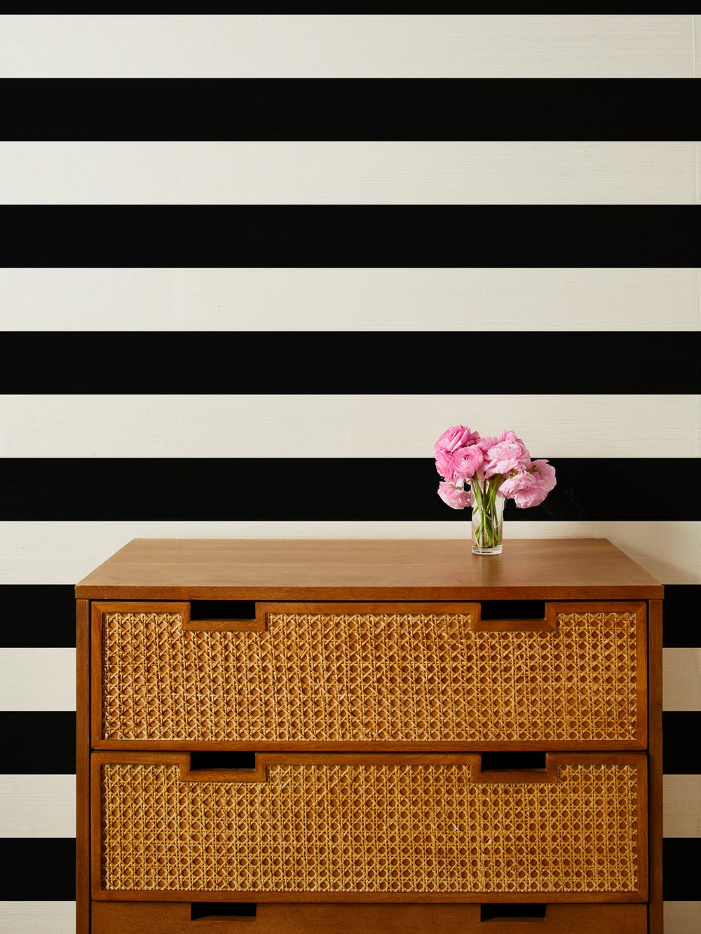 wide stripe black grasscloth