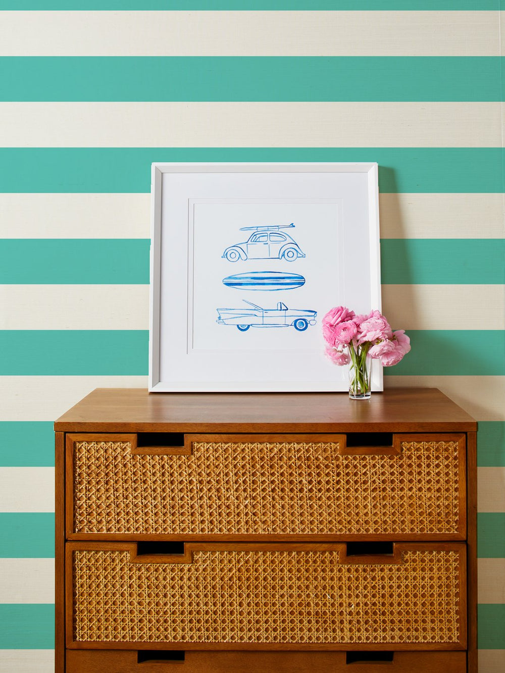 wide stripe calypso grasscloth