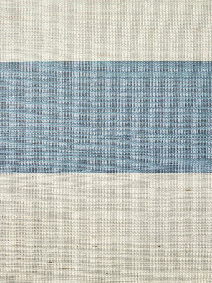 wide stripe french blue grasscloth