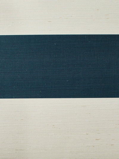 'Wide Stripe' Grasscloth' Wallpaper by Wallshoppe - Peacock