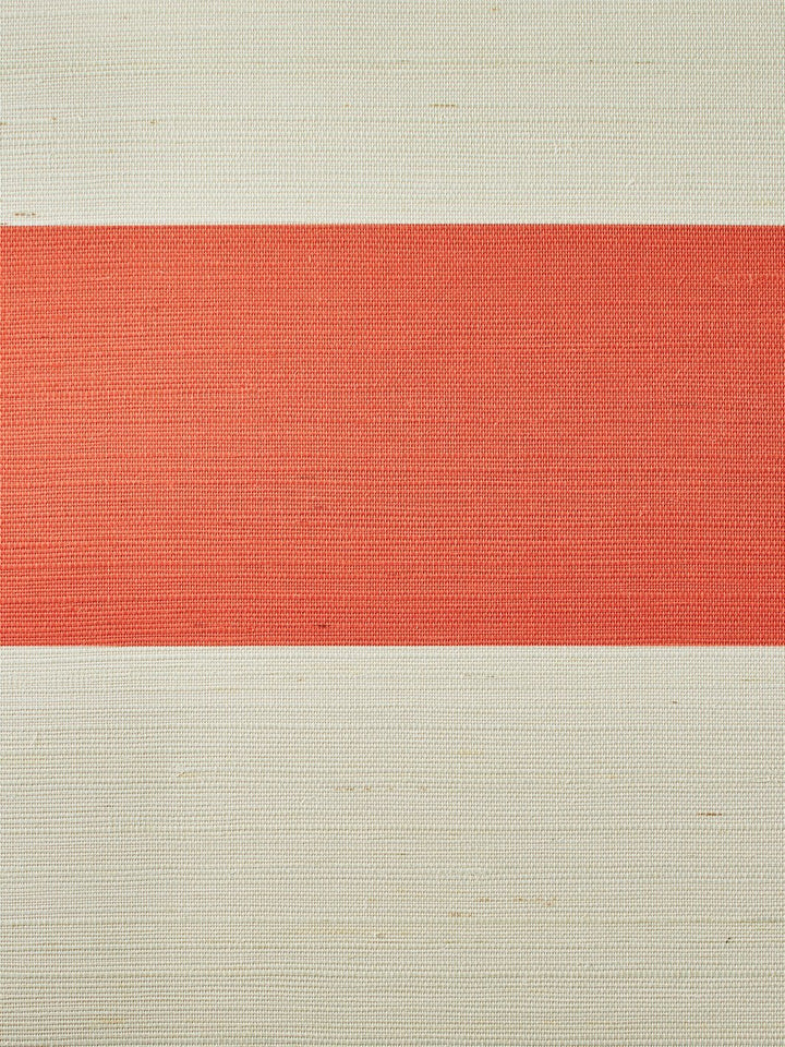 wide stripe persimmon grasscloth