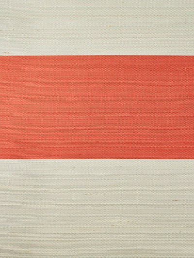 'Wide Stripe' Grasscloth' Wallpaper by Wallshoppe - Persimmon