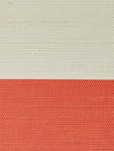 'Wide Stripe' Grasscloth' Wallpaper by Wallshoppe - Persimmon