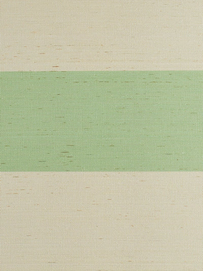 'Wide Stripe' Grasscloth' Wallpaper by Wallshoppe - Spring Green