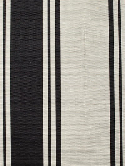 'Yorkshire Stripe' Grasscloth' Wallpaper by Wallshoppe - Black