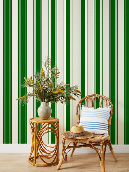 Green clearance striped wallpaper