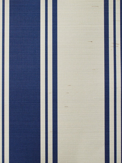 'Yorkshire Stripe' Grasscloth' Wallpaper by Wallshoppe - Navy