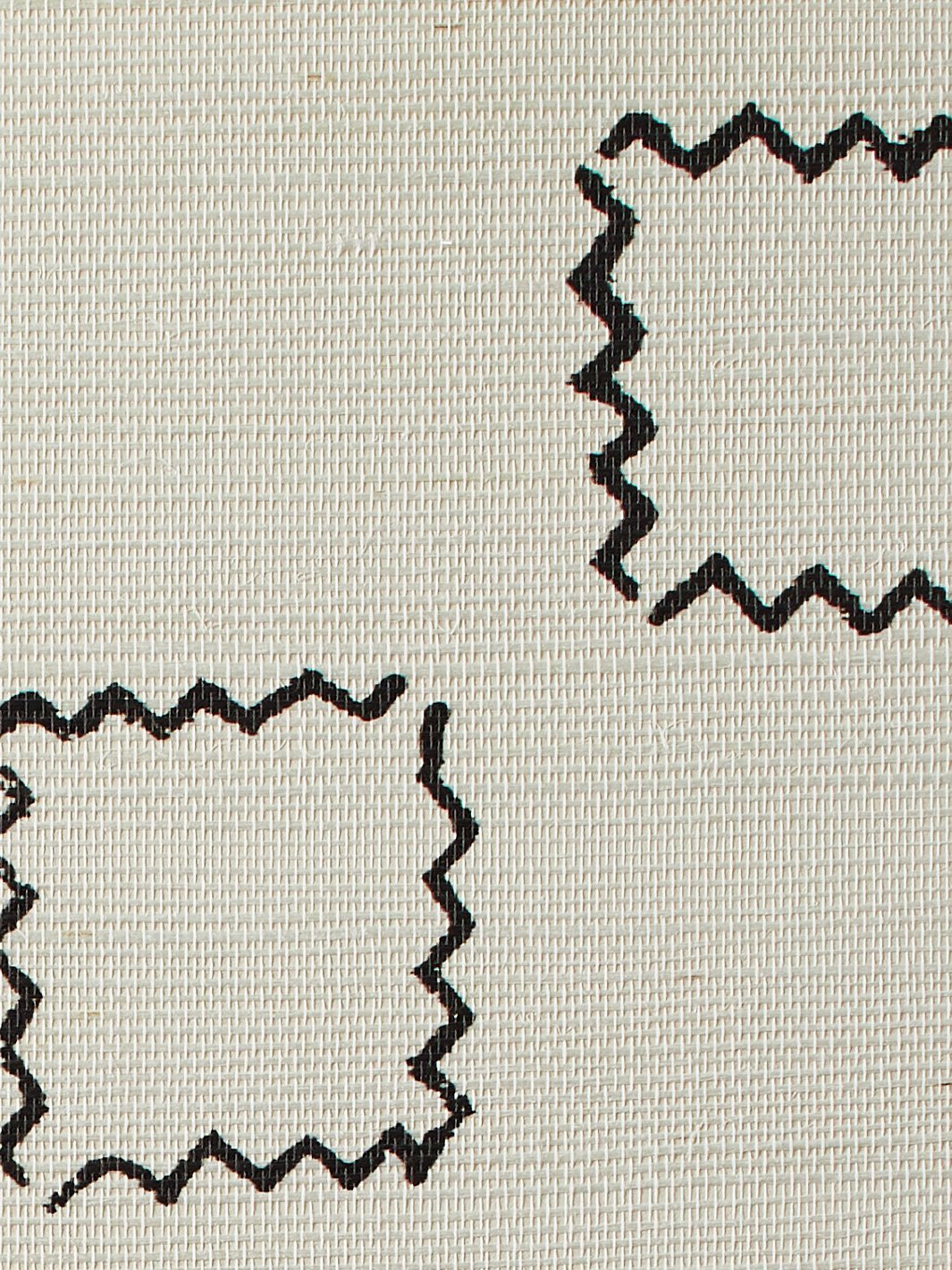 zag square black grasscloth