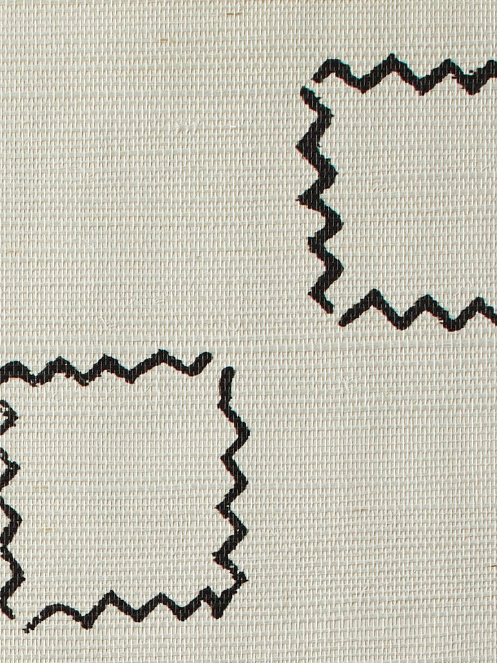 zag square black grasscloth