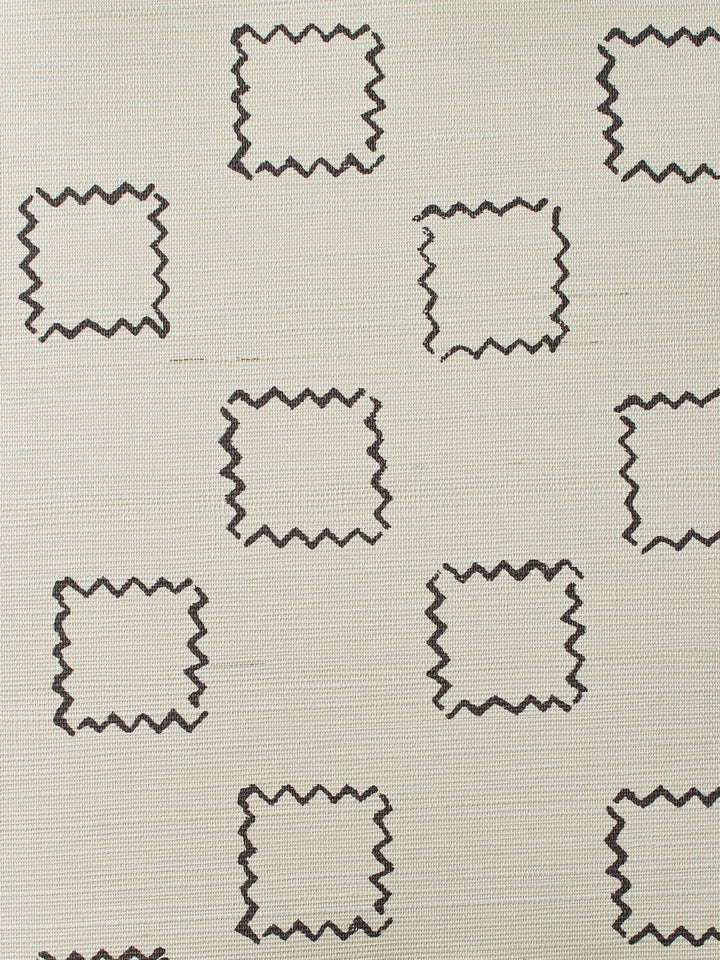 zag square chocolate grasscloth
