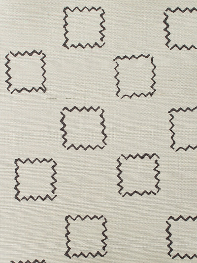 'Zag Square' Grasscloth' Wallpaper by Nathan Turner - Chocolate