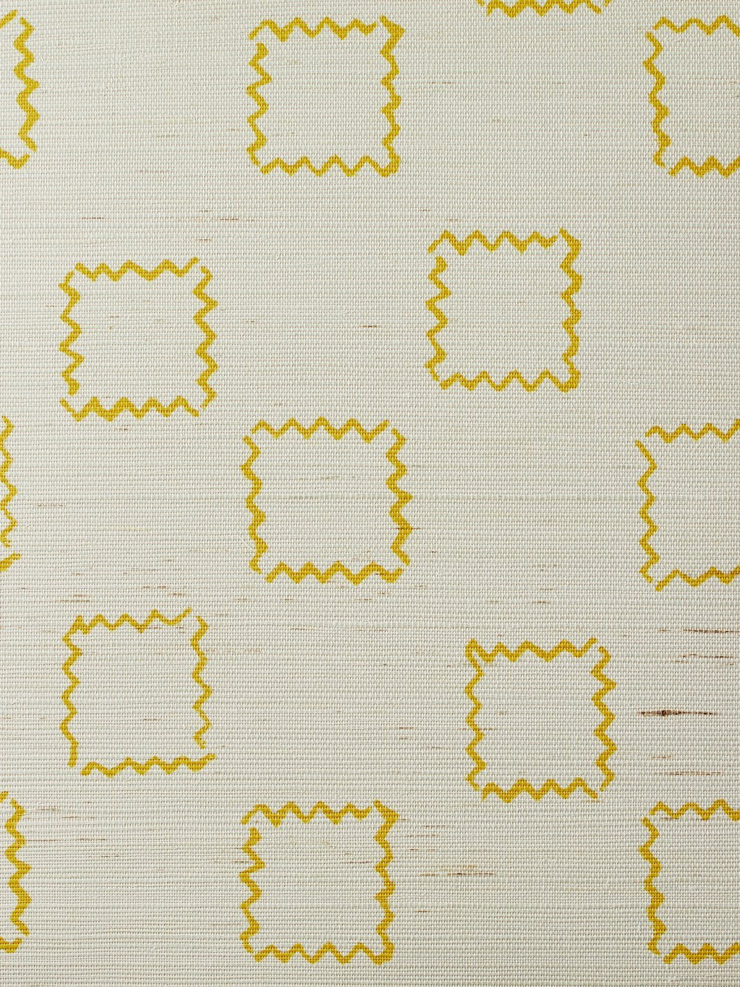 'Zag Square' Grasscloth' Wallpaper by Nathan Turner - Gold