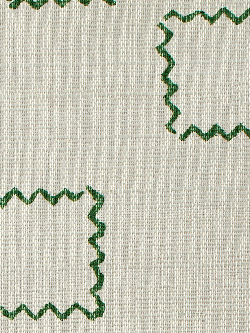 zag square green grasscloth