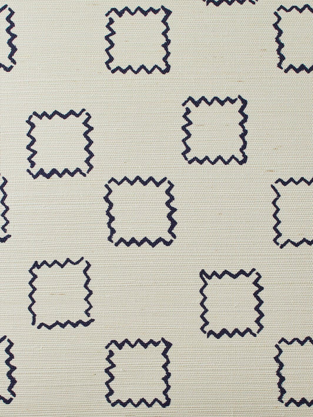 'Zag Square' Grasscloth' Wallpaper by Nathan Turner - Navy