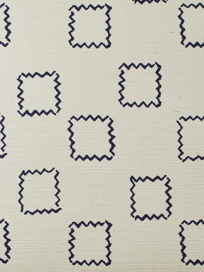 'Zag Square' Grasscloth' Wallpaper by Nathan Turner - Navy