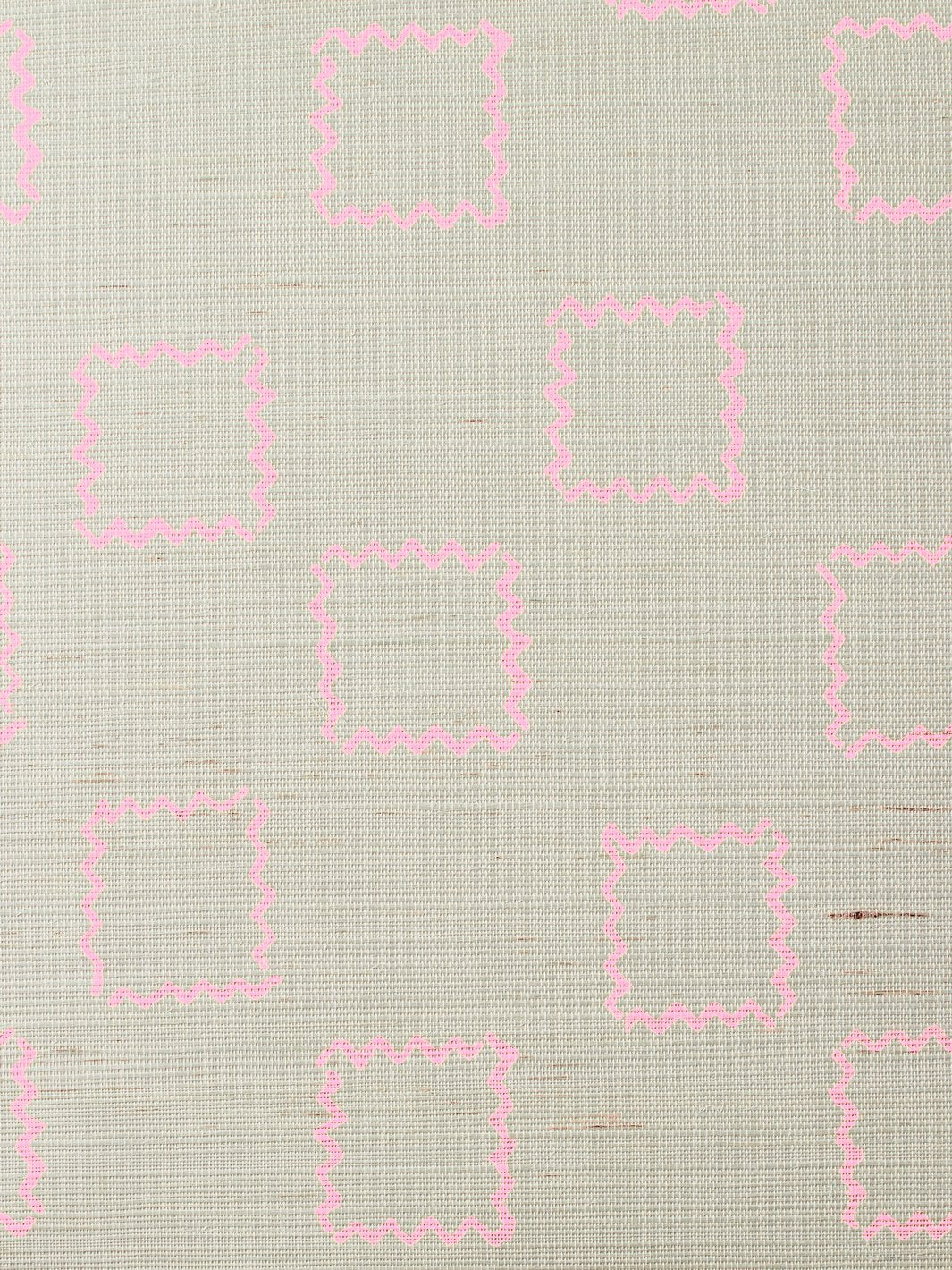 zag square pink grasscloth