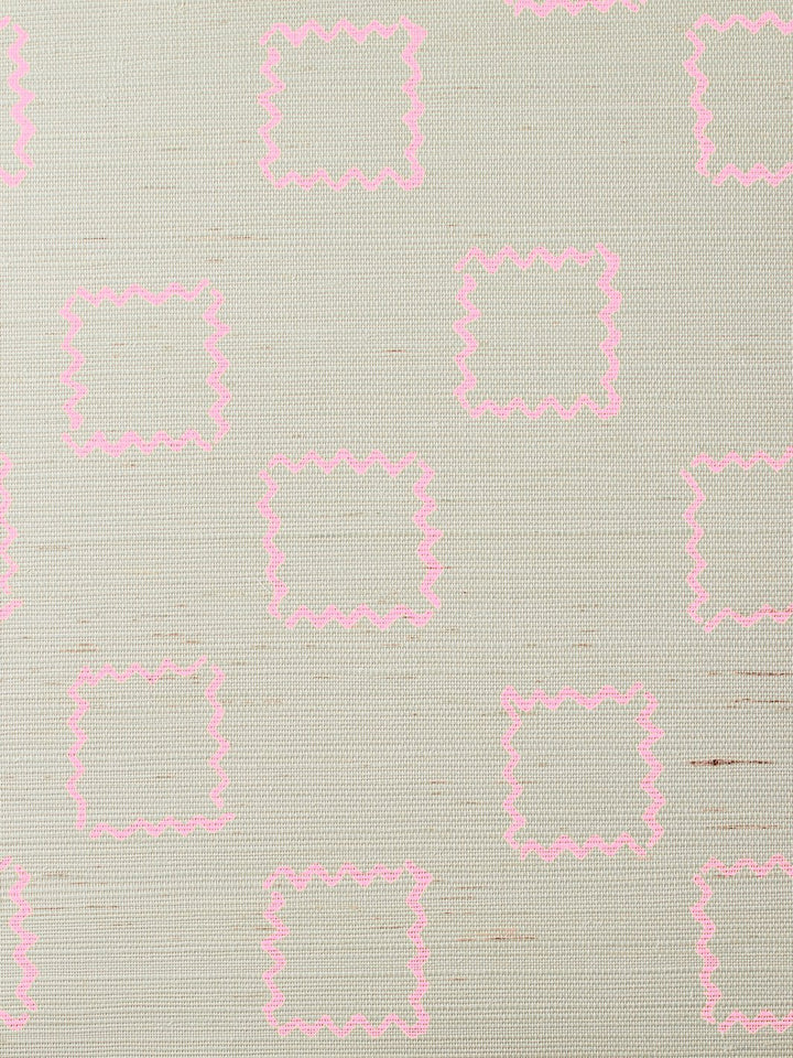 zag square pink grasscloth
