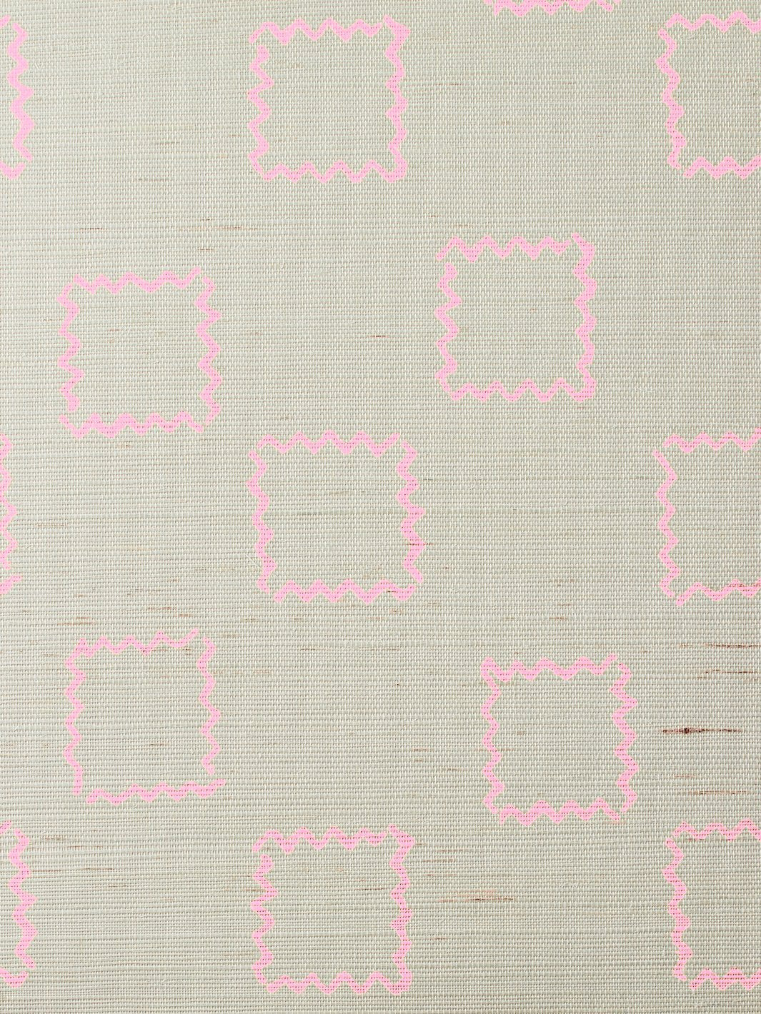 'Zag Square' Grasscloth' Wallpaper by Nathan Turner - Pink