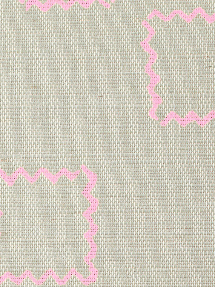 zag square pink grasscloth