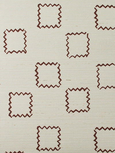 zag square rust grasscloth