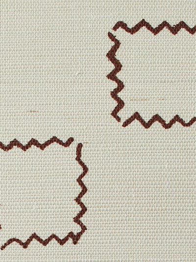 zag square rust grasscloth