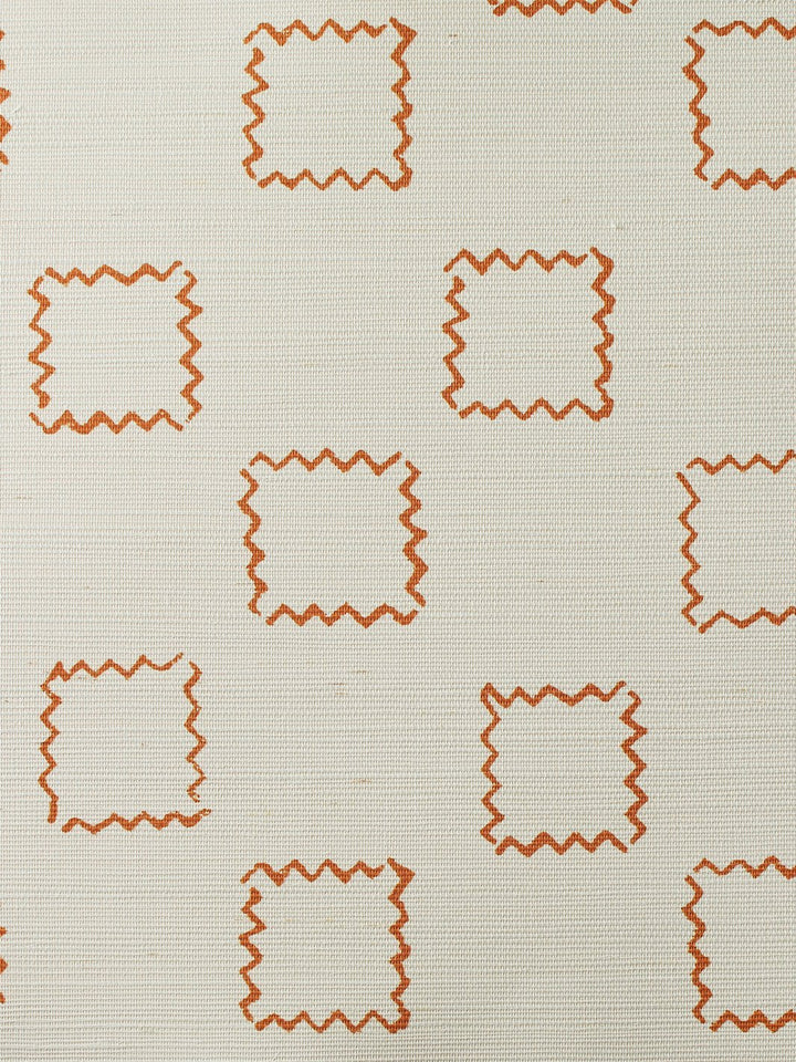 zag square terracota grasscloth