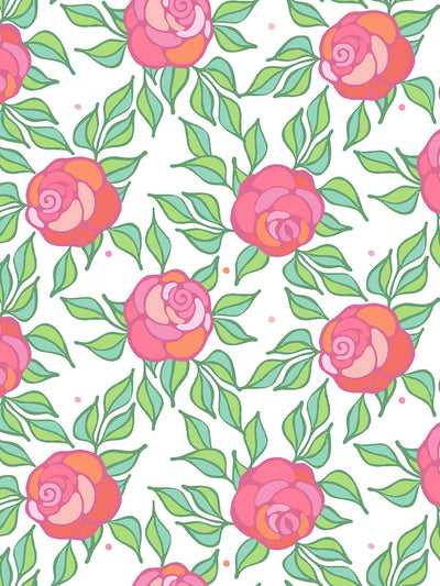 'Groovy Floral' Wallpaper by Barbie™ - Berry