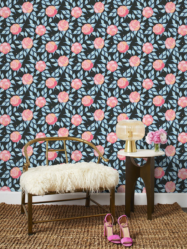 groovy-floral-wallpaper-by-barbie-charcoal