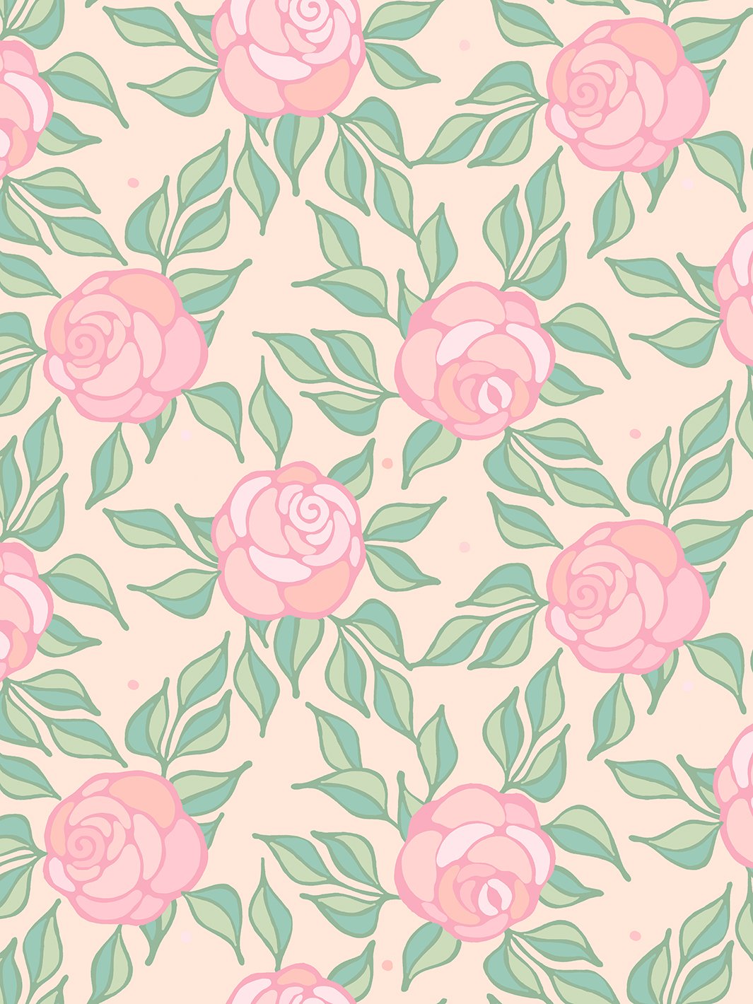 groovy floral wallpaper by barbie peach